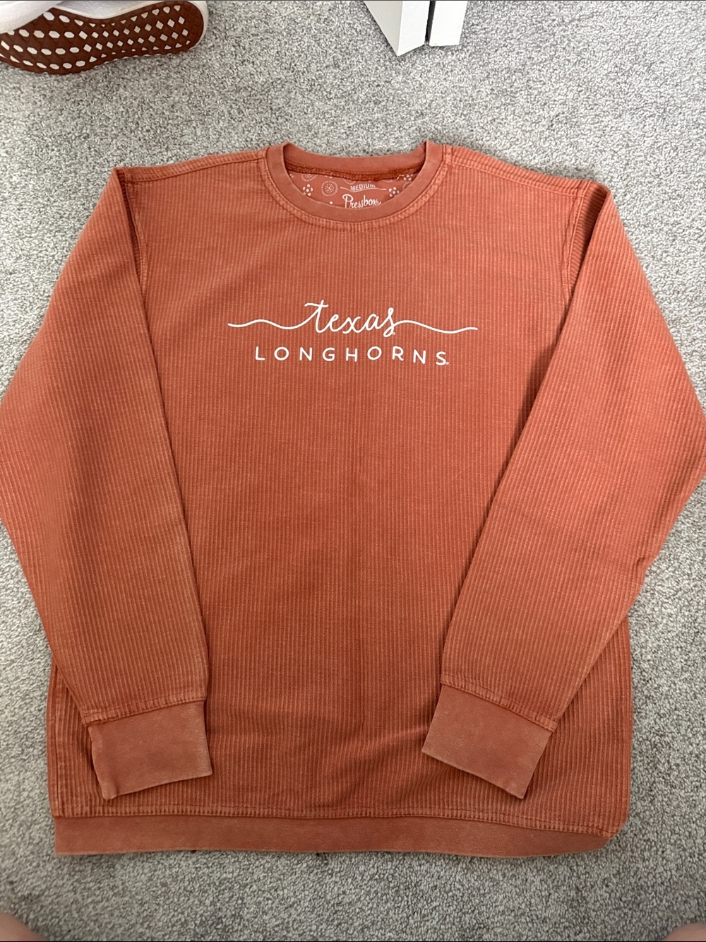 Texas Longhorns Burnt Orange Ribbed Crewneck Sweatshirt - Men